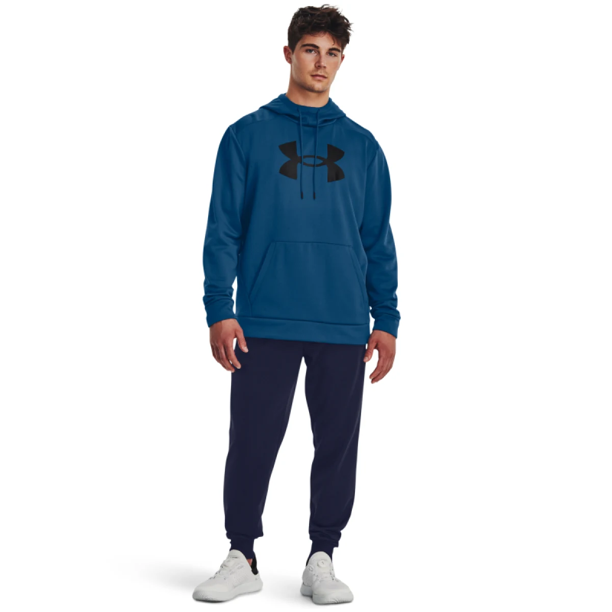 Pánska zateplená tréningová mikina s kapucňou UNDER ARMOUR UA Armour Fleece Big Logo HD-BLU · záber 4