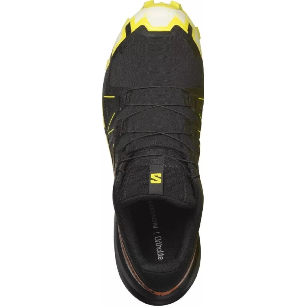 Pánska bežecká trailová obuv SALOMON Speedcross 6 GTX M black sulphur spring bird of paradise · záber 3