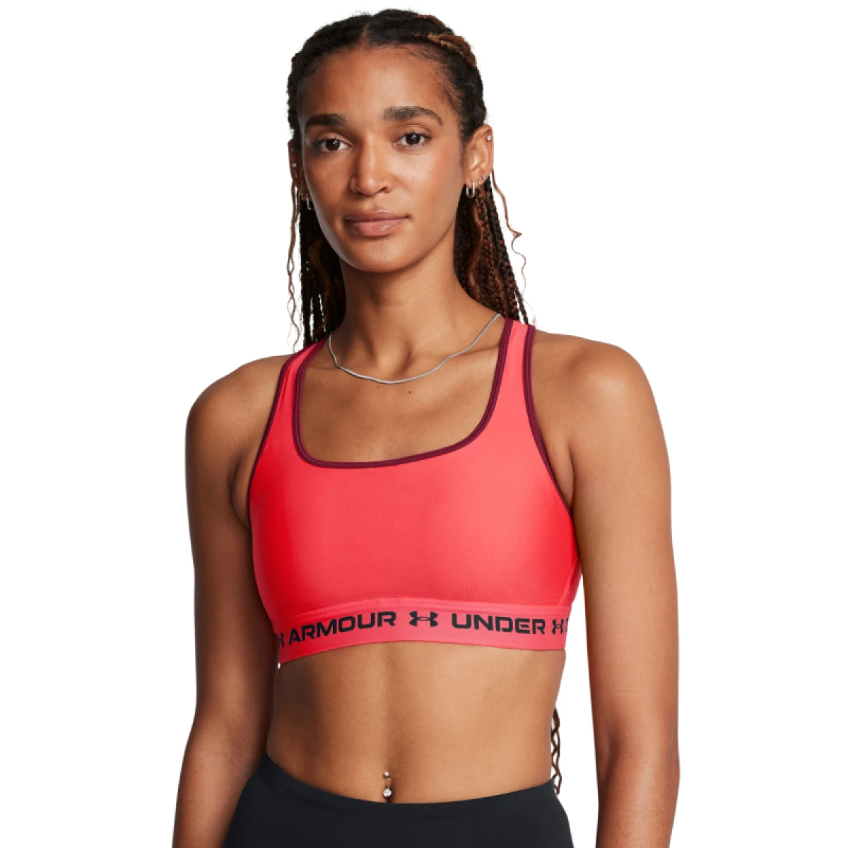 Dámska tréningová športová podprsenka UNDER ARMOUR Crossback Mid Bra-RED · záber 5