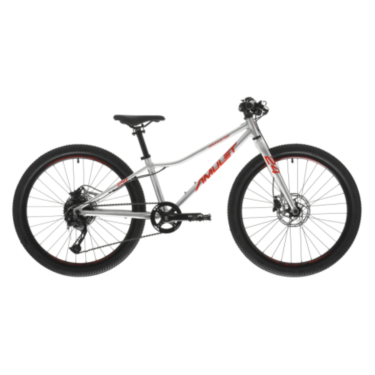 Juniorský horský bicykel AMULET 24 Youngster SH, alu brushed transparent red · záber 1