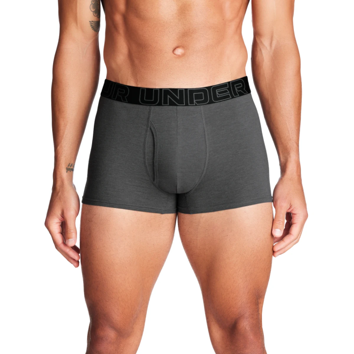 Pánske boxerky UNDER ARMOUR 3 PACK-UA PERFORMANCE COTTON - SOLID 3 inch-GRY · záber 2