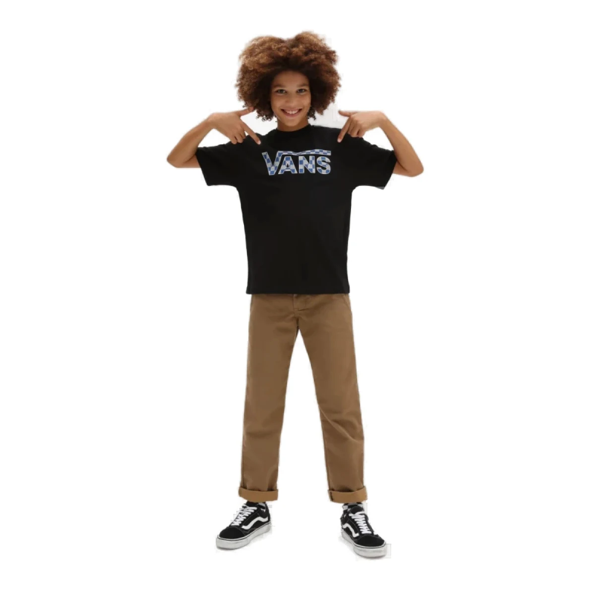 Chlapčenské tričko s krátkym rukávom VANS BY CLASSIC LOGO FILL BOYS-BLACK-TRUE BLUE · záber 2