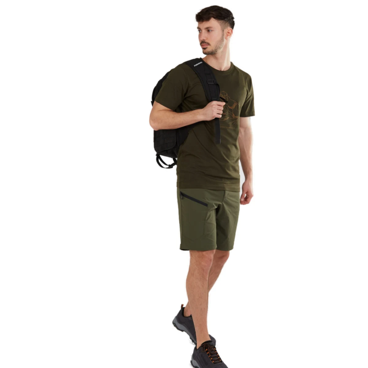 Pánske turistické kraťasy FUNDANGO Roger Trekking Short-590-oliv · záber 3