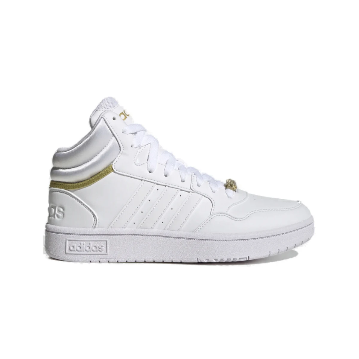 Dámska rekreačná obuv ADIDAS Hoops 3.0 Mid cloud white cloud white gold metallic · záber 2