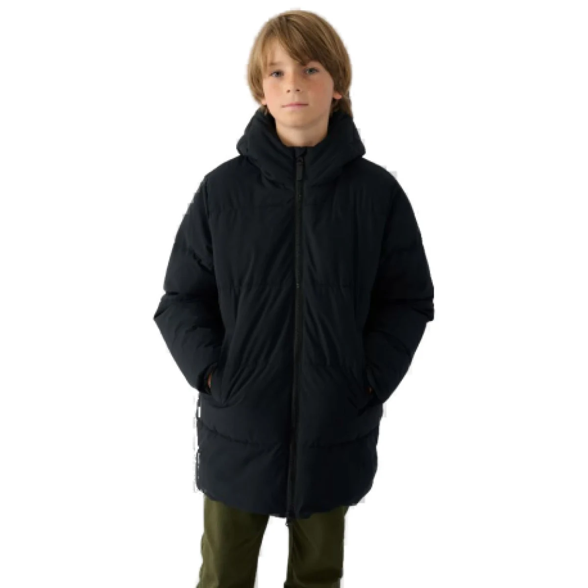 Chlapčenská bunda 4F JUNIOR DOWN JACKET-JWAW24TDJAM464-20S-DEEP BLACK · záber 1