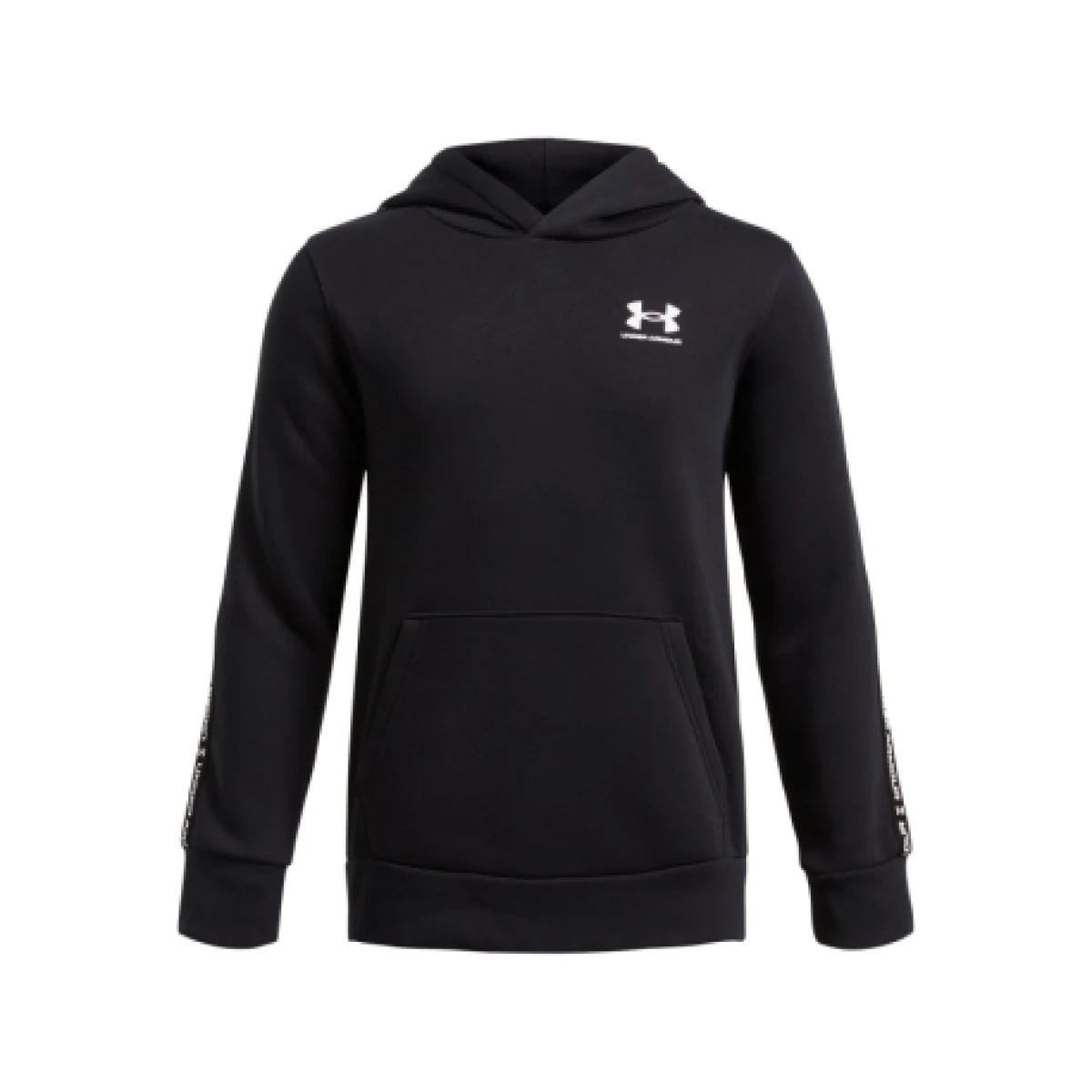 Chlapčenská zateplená mikina s kapucňou UNDER ARMOUR B Icon Flc HD Taping-BLK · záber 1