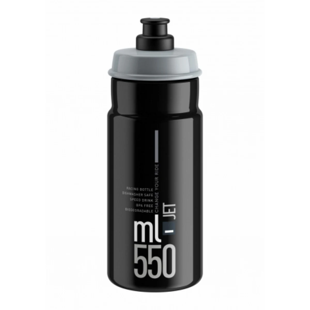 Fľaša na bicykel ELITE Fľaša JET čierna šedé logo 550 ml · záber 1