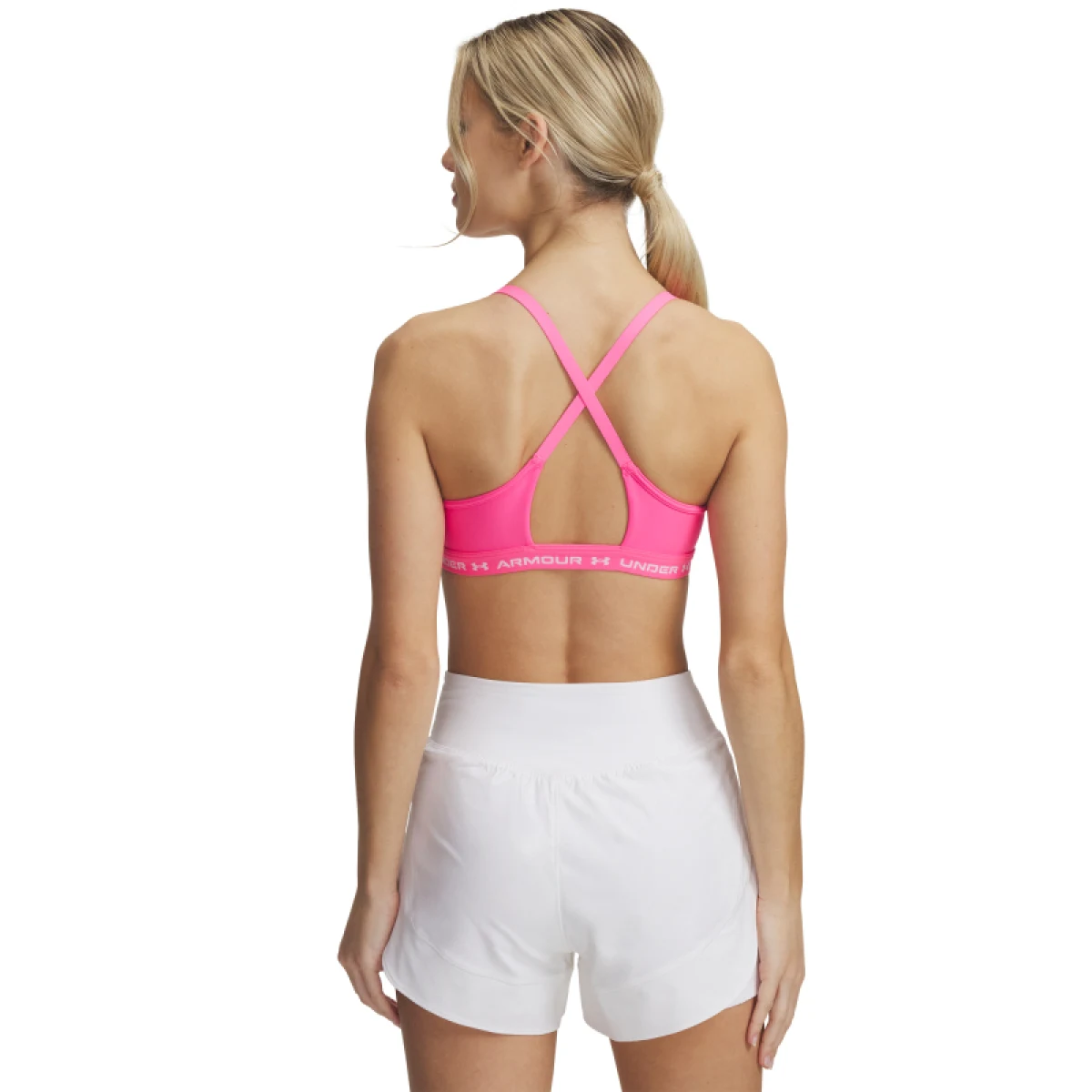 Dámska tréningová športová podprsenka UNDER ARMOUR UA Crossback Low Bra-PNK · záber 2