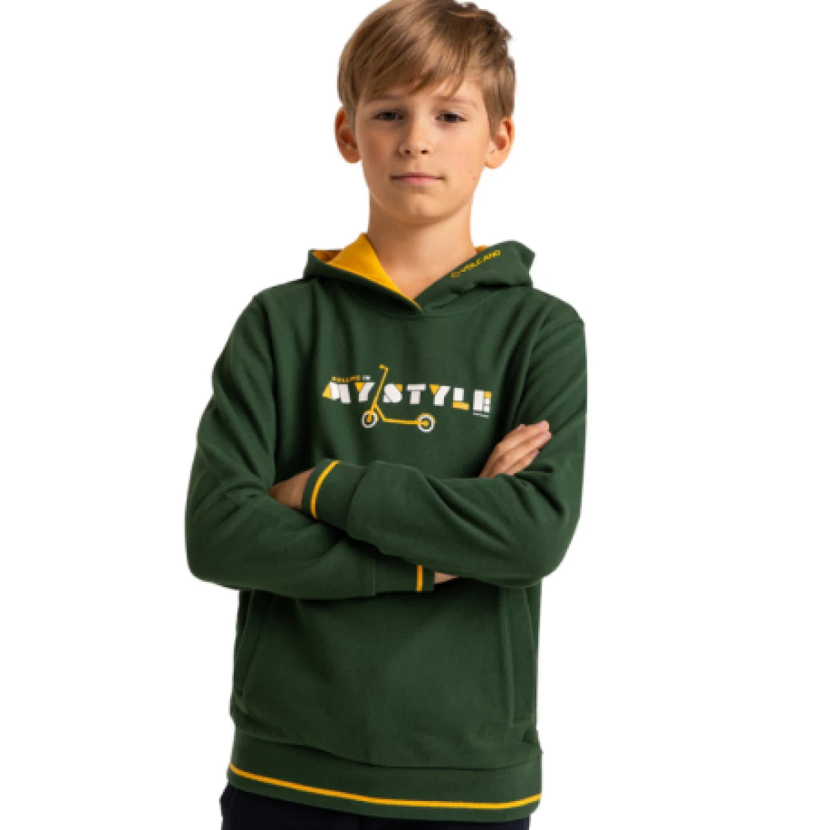 Chlapčenská mikina s kapucňou VOLCANO B-STYLE JUNIOR 300 GREEN · záber 1