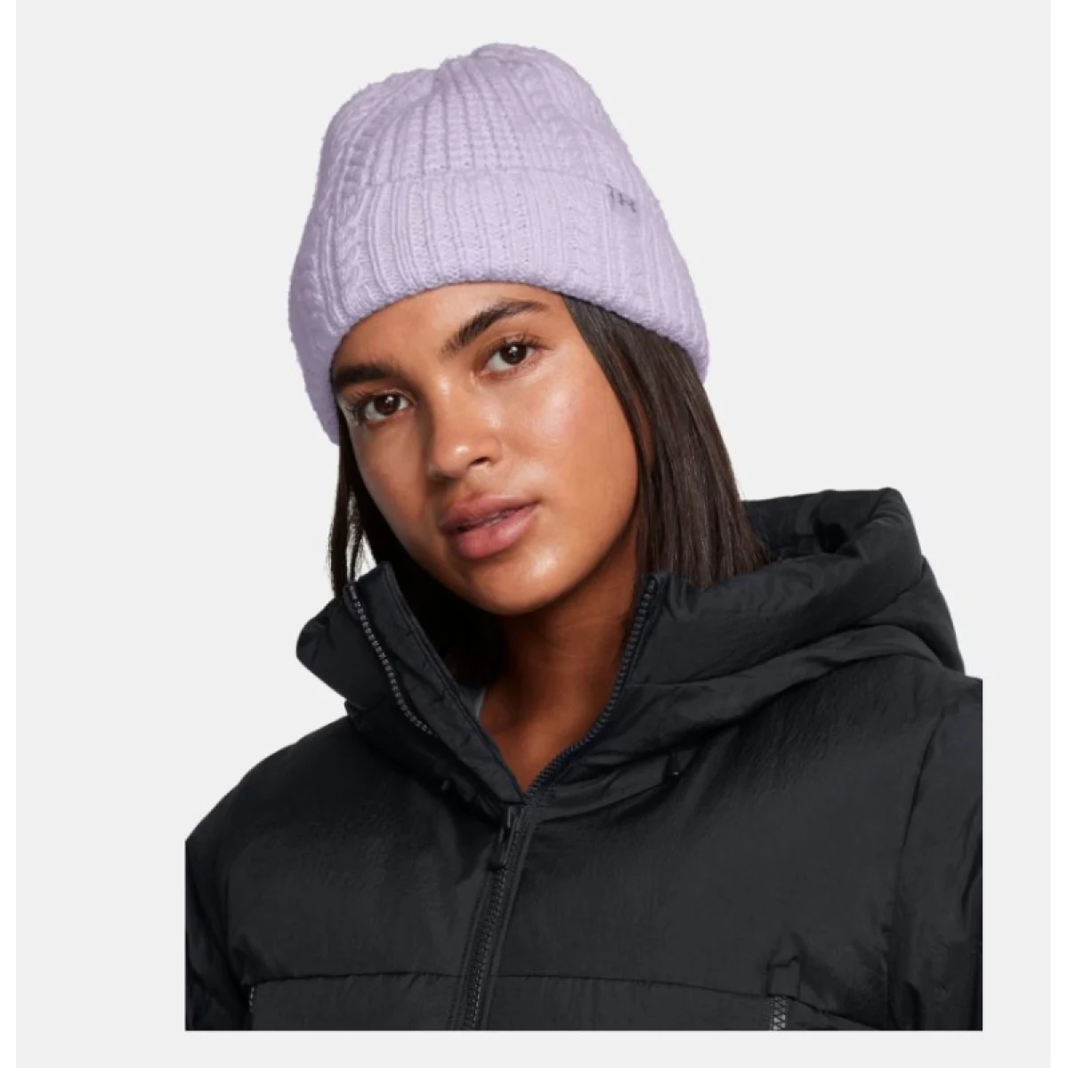 Dámska zimná čiapka UNDER ARMOUR W Halftime Cable Knit Beanie-PPL · záber 3
