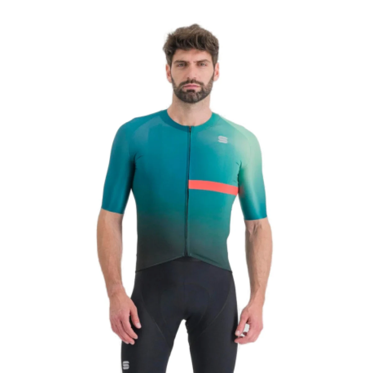 Pánsky cyklistický dres s krátkym rukávom SPORTFUL Bomber jersey, shade spruce pompelmo · záber 1