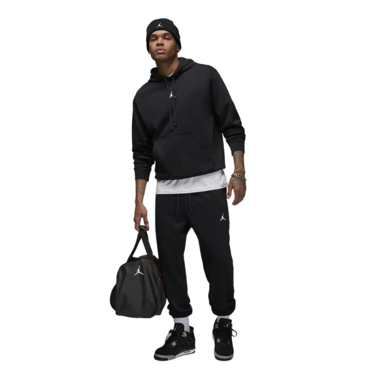 Pánske zateplené tepláky NIKE M J DF SPRT CSVR FLC PANT-010 BLACK WHITE · záber 3