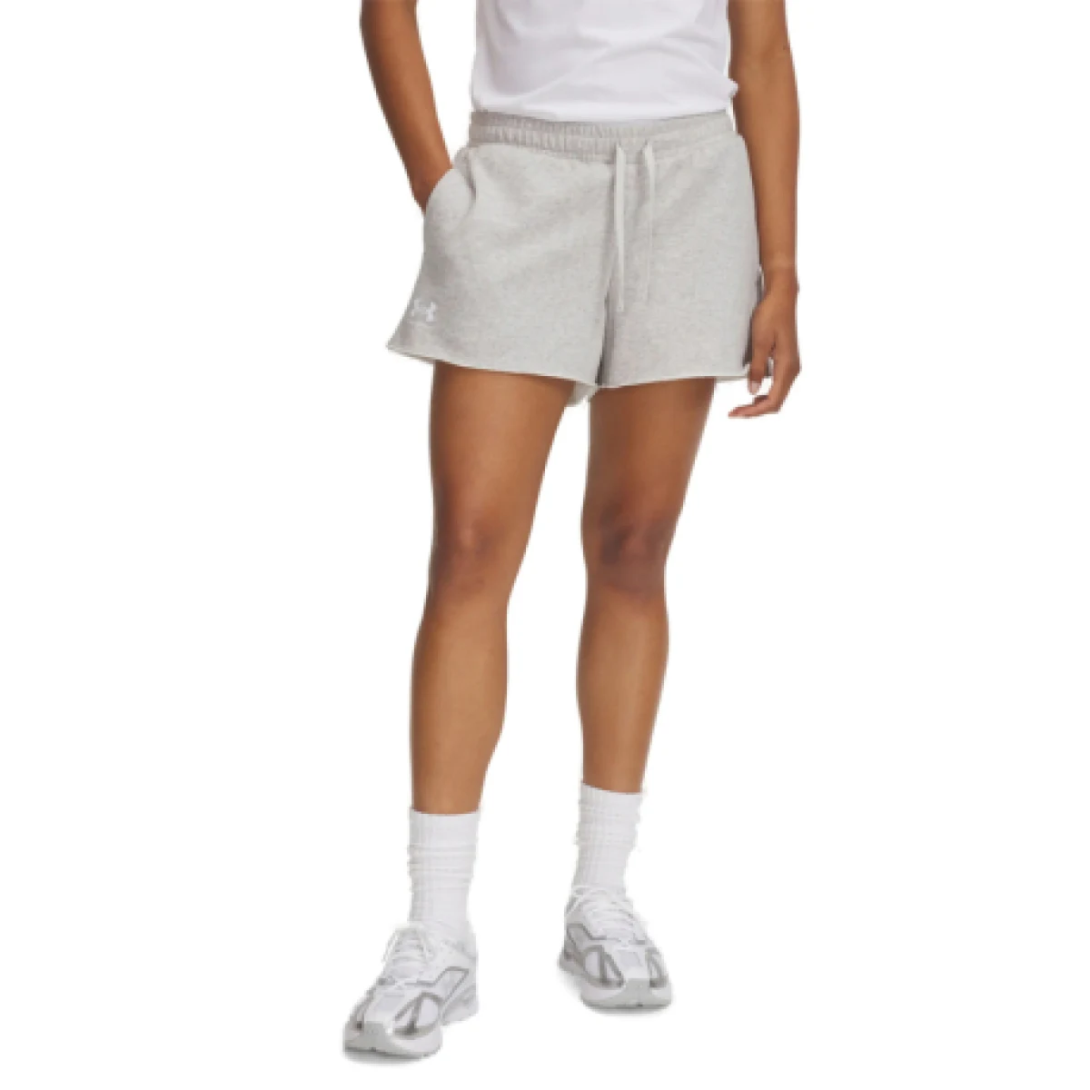Dámske teplákové kraťasy UNDER ARMOUR UA Rival Terry Short-GRY · záber 1