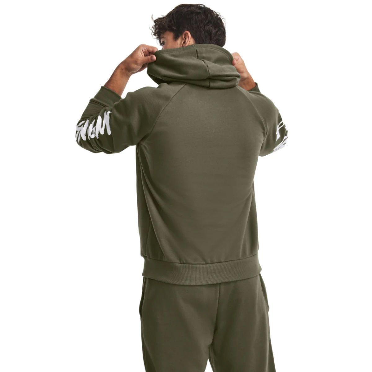 Pánska zateplená mikina s kapucňou UNDER ARMOUR UA Rival Fleece Graphic HD-GRN · záber 4
