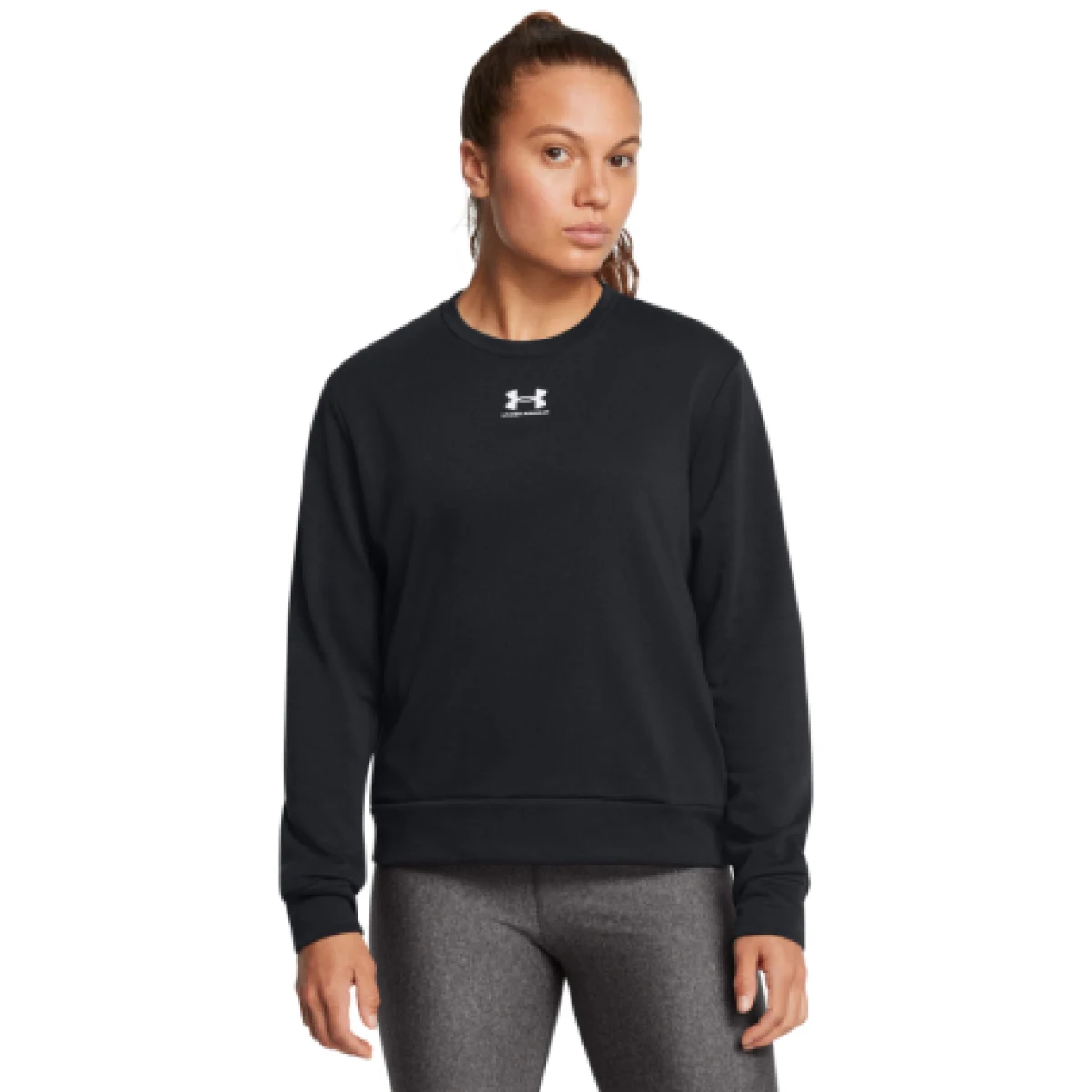 Dámska mikina UNDER ARMOUR Rival Terry Crew-BLK · záber 1