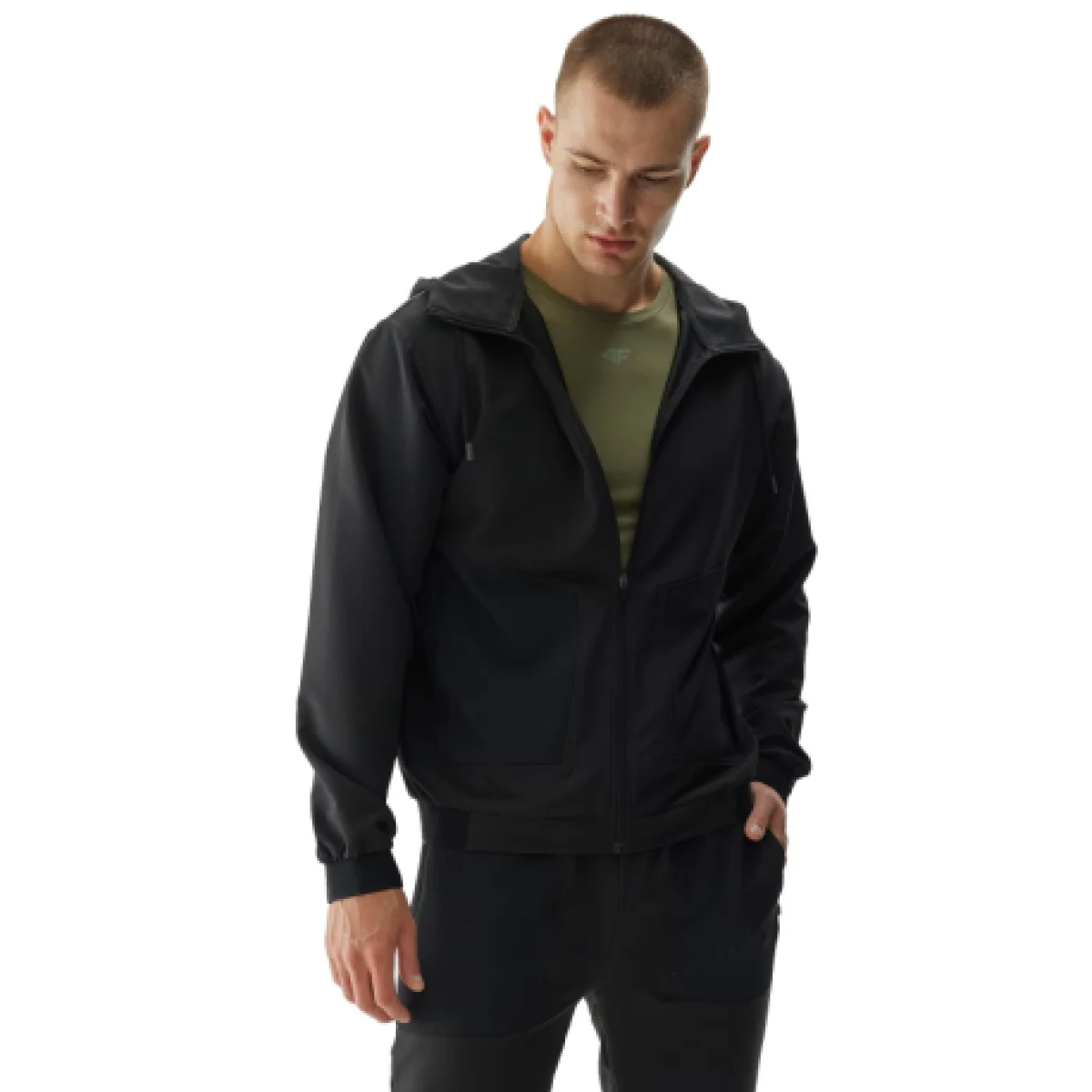 Pánska tréningová bunda 4F SWEATSHIRT FNK-WAW24TFSWM394-22S-ANTHRACITE · záber 1