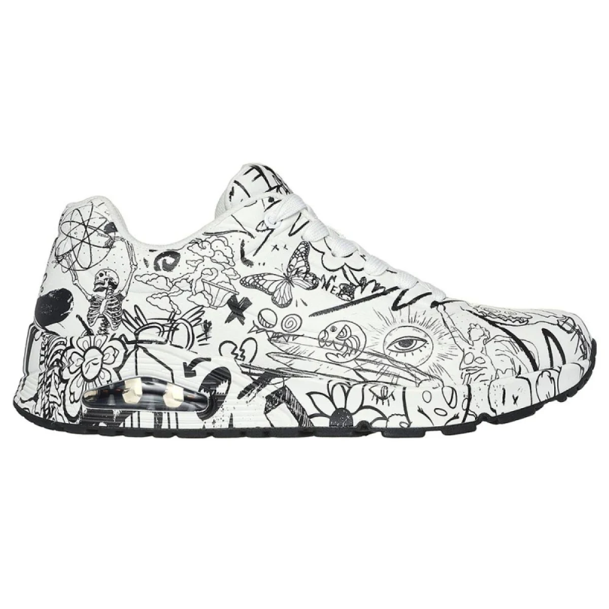 Pánska rekreačná obuv SKECHERS Uno Process Sketch M white black · záber 2