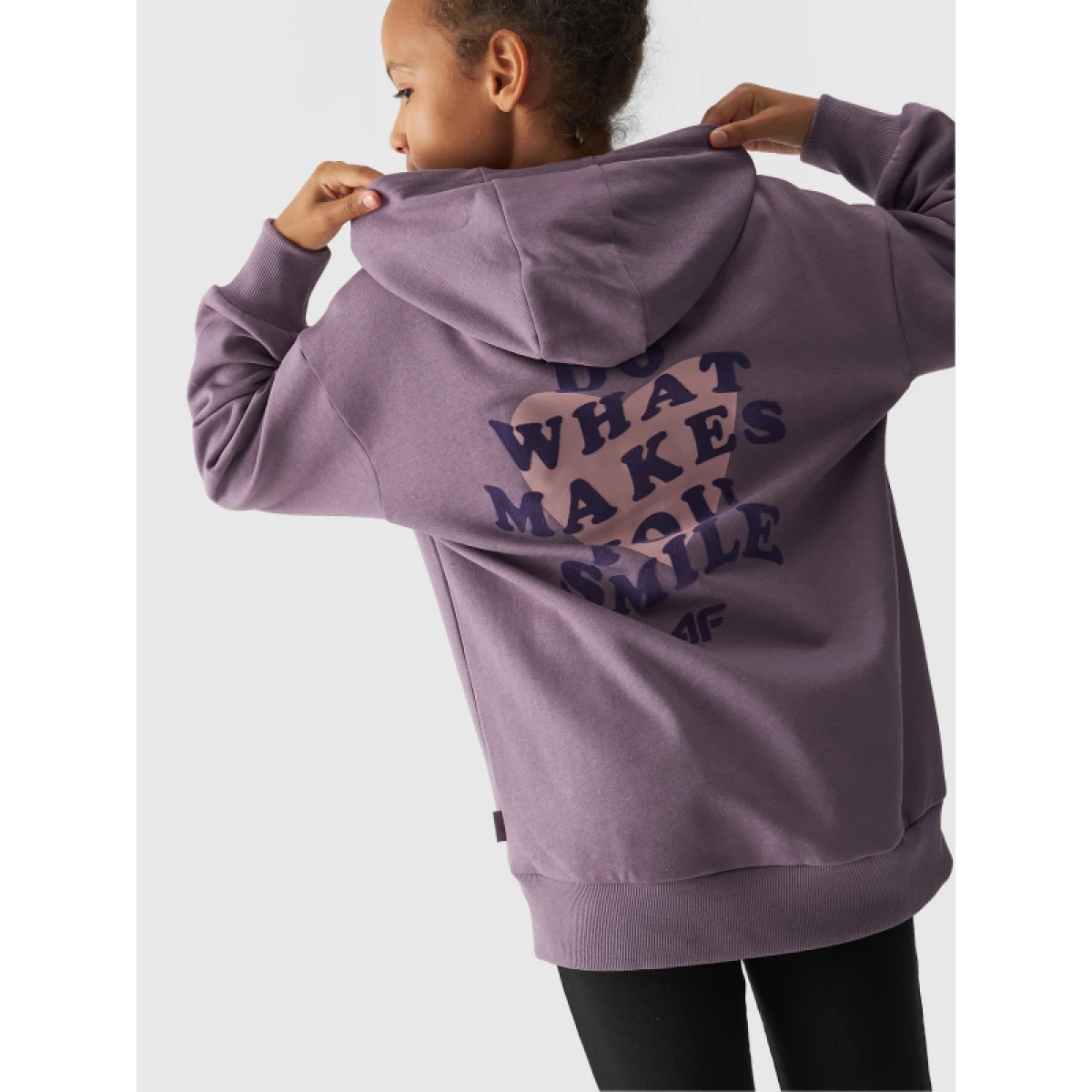 Dievčenská mikina s kapucňou 4F JUNIOR SWEATSHIRT-JWAW24TSWSF1218-51S-VIOLET · záber 4