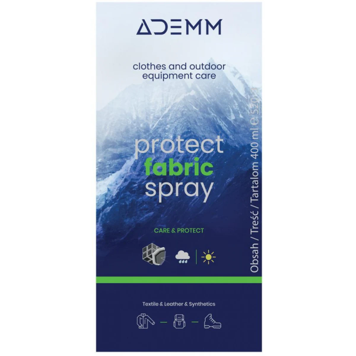 Ošetrovací prípravok na textil ADEMM Protect Fabric Spray 400 ml, CZ SK PL HU · záber 3