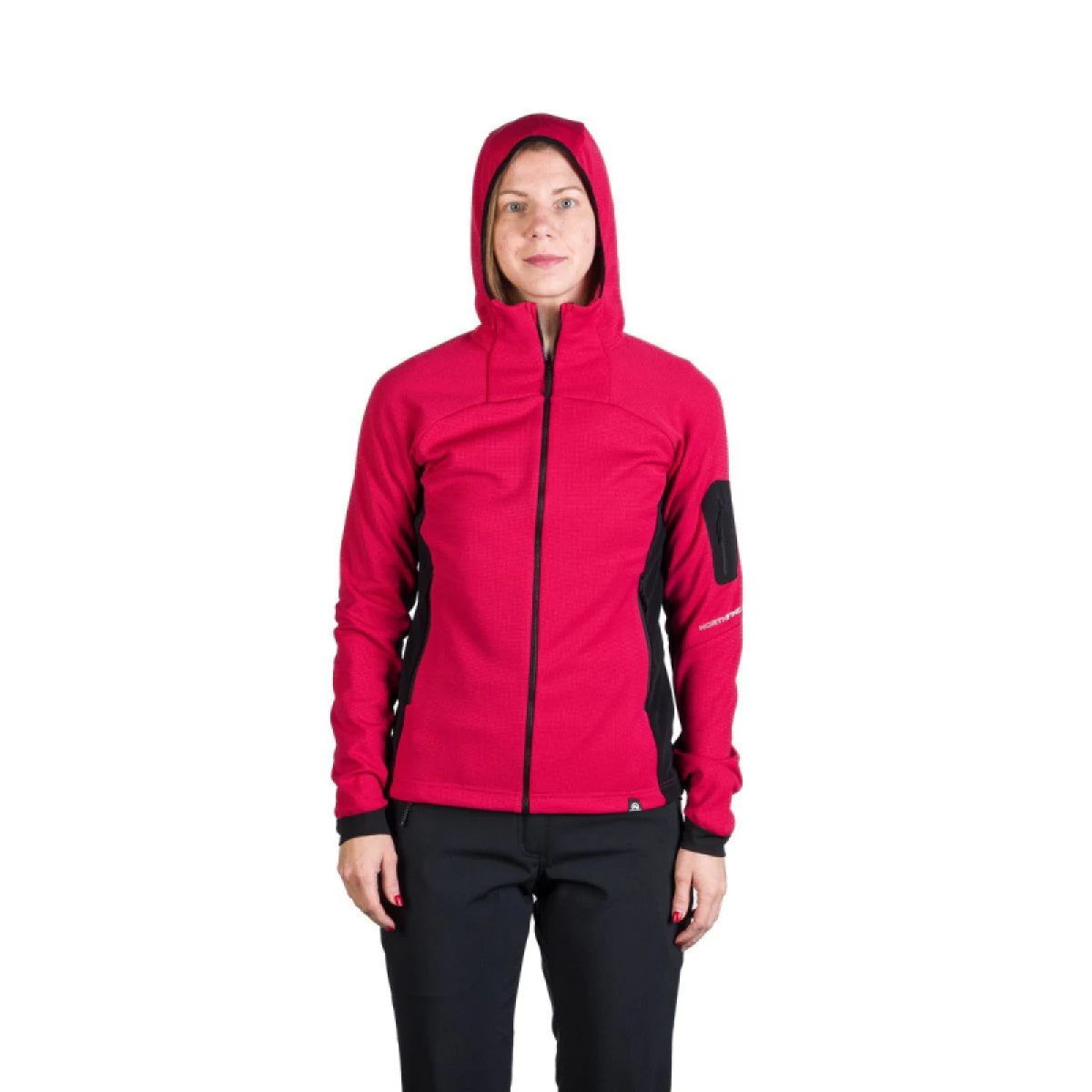Dámska turistická mikina so zipsom NORTHFINDER DARLA-577cherryblack · záber 3