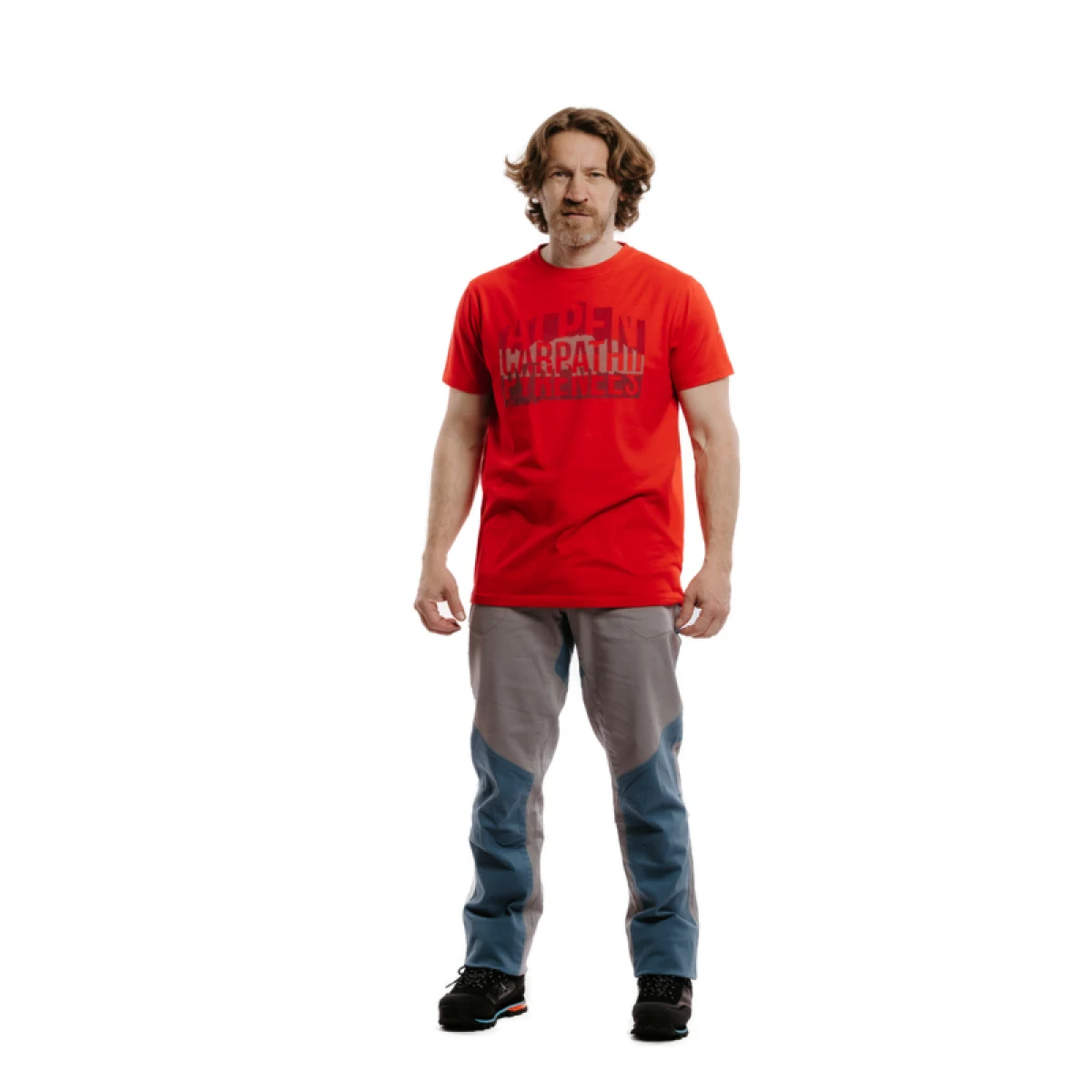 Pánske turistické tričko s krátkym rukávom EVERETT Tee ALKAPY red · záber 2