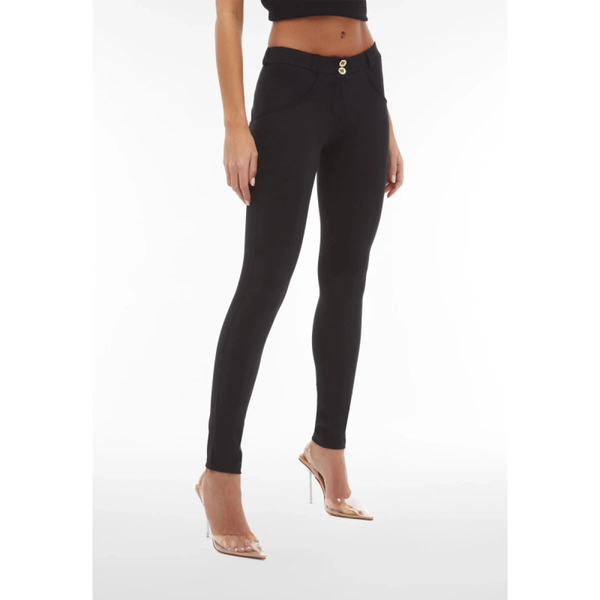 Dámske jeggings nohavice FREDDY WR.UP® breathable bioactive push-up skinny trousers-Black · záber 4