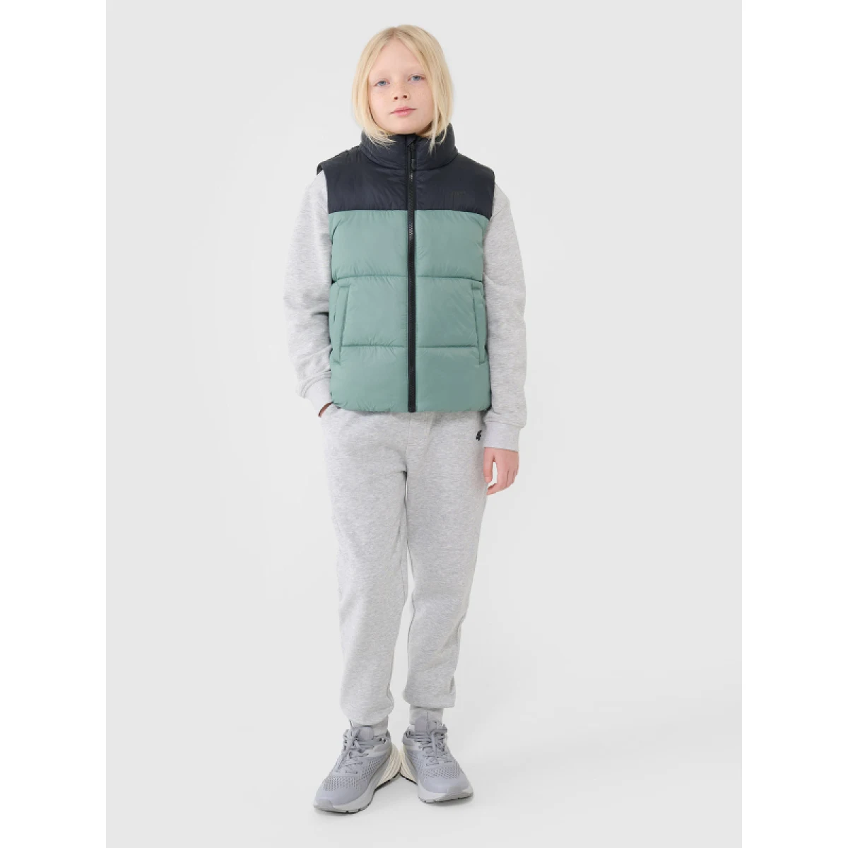 Chlapčenská vesta 4F JUNIOR VEST JACKET-JWSS25TVJAM208-41S-GREEN · záber 5