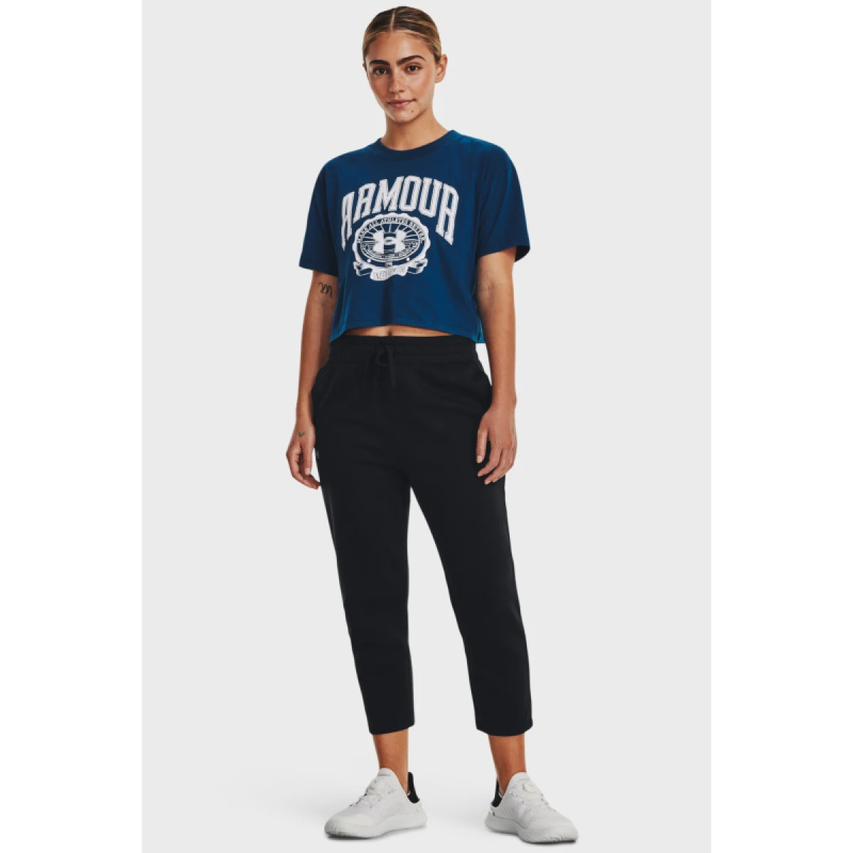 Dámske tréningové tričko s krátkym rukávom UNDER ARMOUR UA COLLEGIATE CREST CROP SS -BLU · záber 4