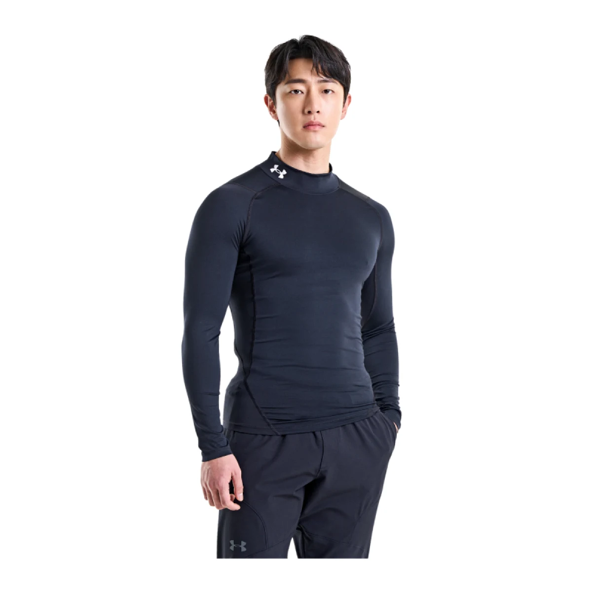 Pánske kompresné tričko s dlhým rukávom UNDER ARMOUR UA HG Armour Comp Mock LS-BLK · záber 5