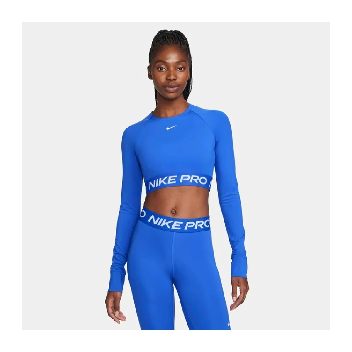 Dámske tréningové tričko s dlhým rukávom NIKE PRO PRO DF 365 CROP LS-405-Blue · záber 2