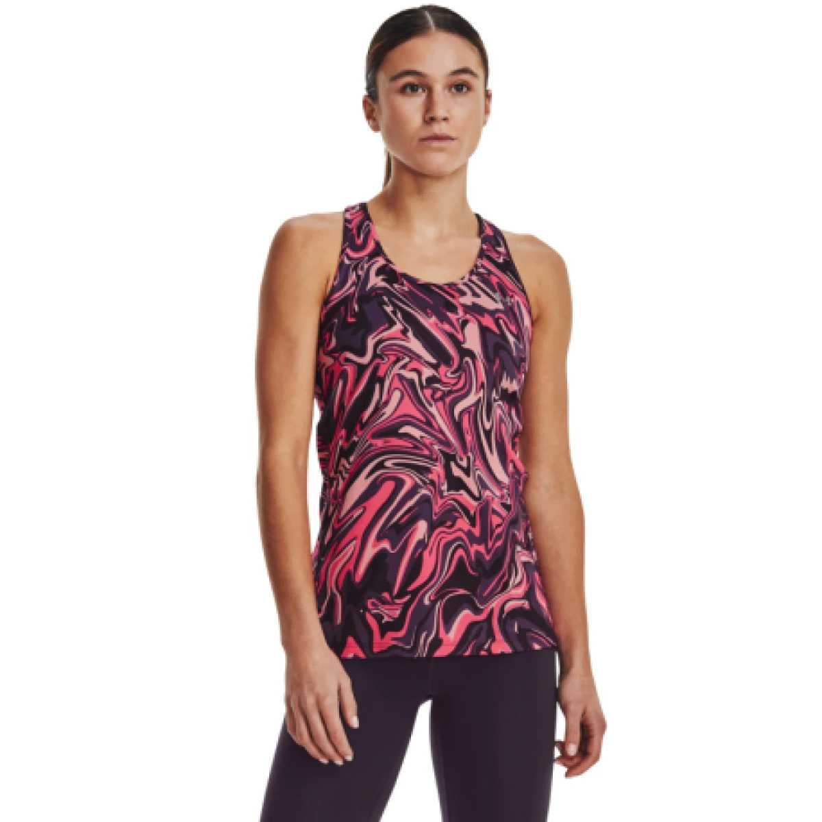 Dámske tréningové tielko UNDER ARMOUR UA HG Armour Racer Print-PPL · záber 1