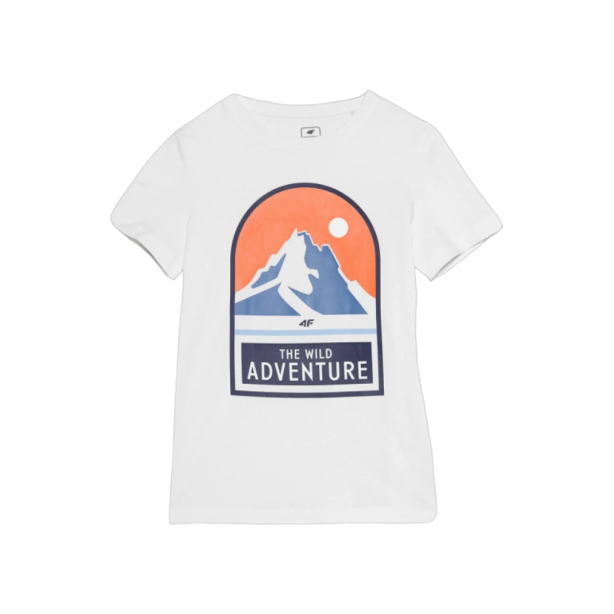 Chlapčenské turistické tričko s krátkym rukávom 4F JUNIOR TSHIRT-4FJWSS24TTSHM1132-10S-WHITE · záber 3