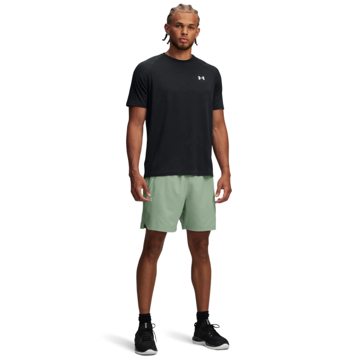 Pánske tréningové kraťasy UNDER ARMOUR Vanish Woven 6in Graphic Sts-GRN · záber 4