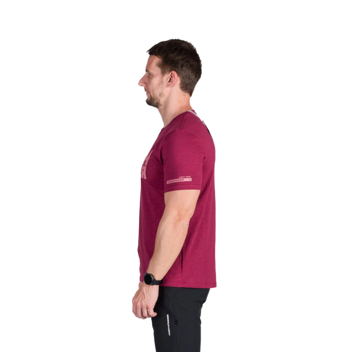 Pánske turistické tričko s krátkym rukávom NORTHFINDER JOSEF-307darkred · záber 2