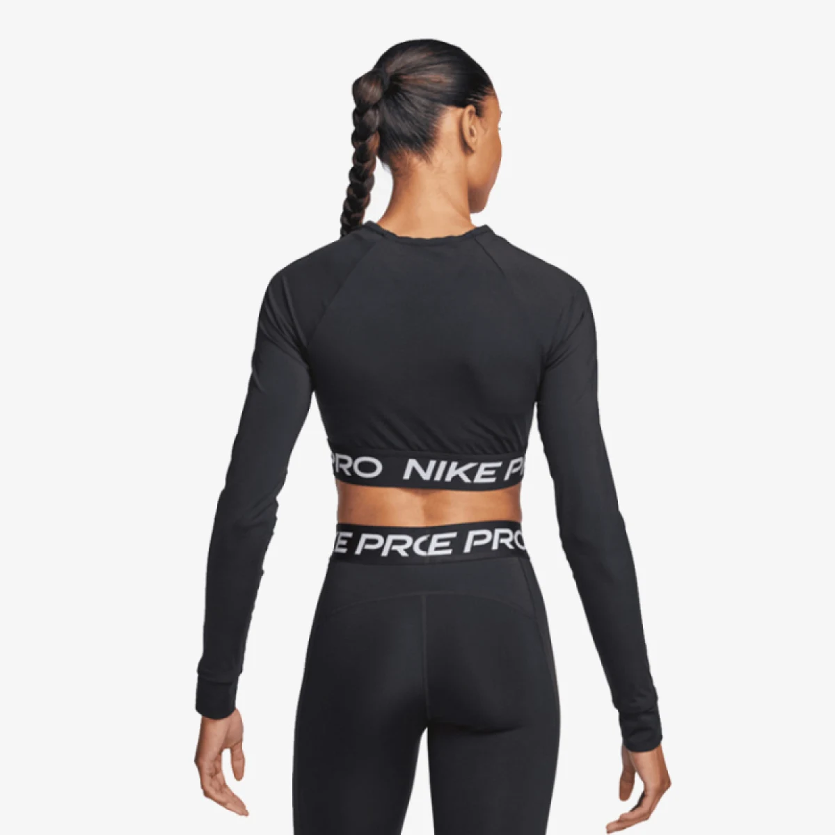 Dámske tréningové tričko s dlhým rukávom NIKE PRO DF 365 CROP LS-010 BLACK WHITE · záber 3