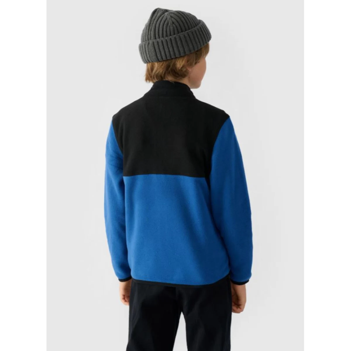 Chlapčenská flisová mikina so zipsom 4F JUNIOR FLEECE-JWAW24TFLEM212-32S-DENIM · záber 3