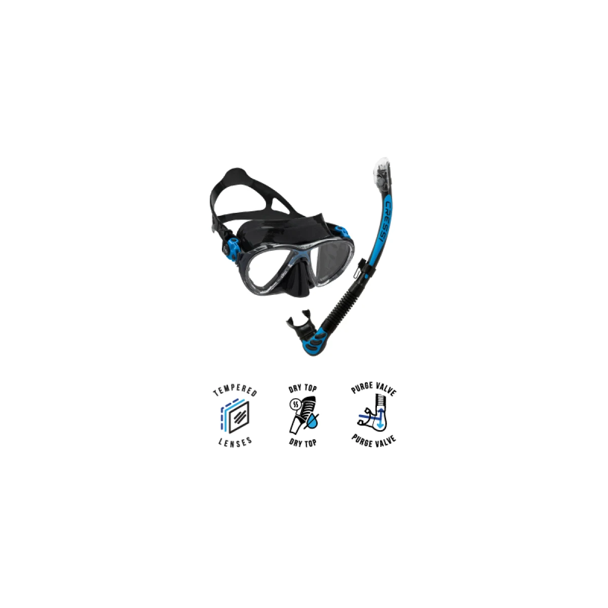 Potápačský šnorchlovací set CRESSI BIG EYES EVOLUTION+ALPHA UD COMBO BLACK BLUE · záber 2