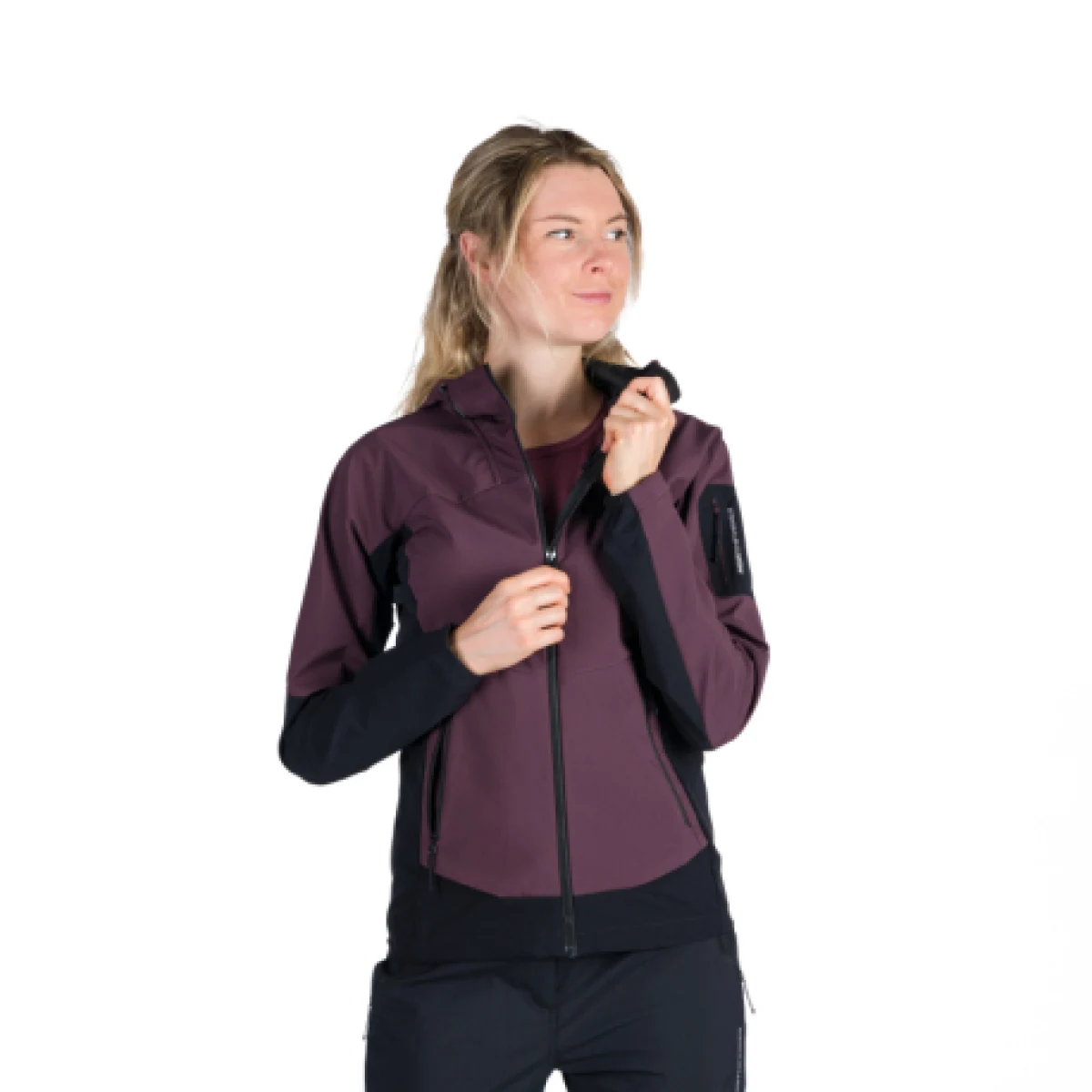 Dámska turistická softshellová bunda NORTHFINDER JANELL-810wineblack · záber 1