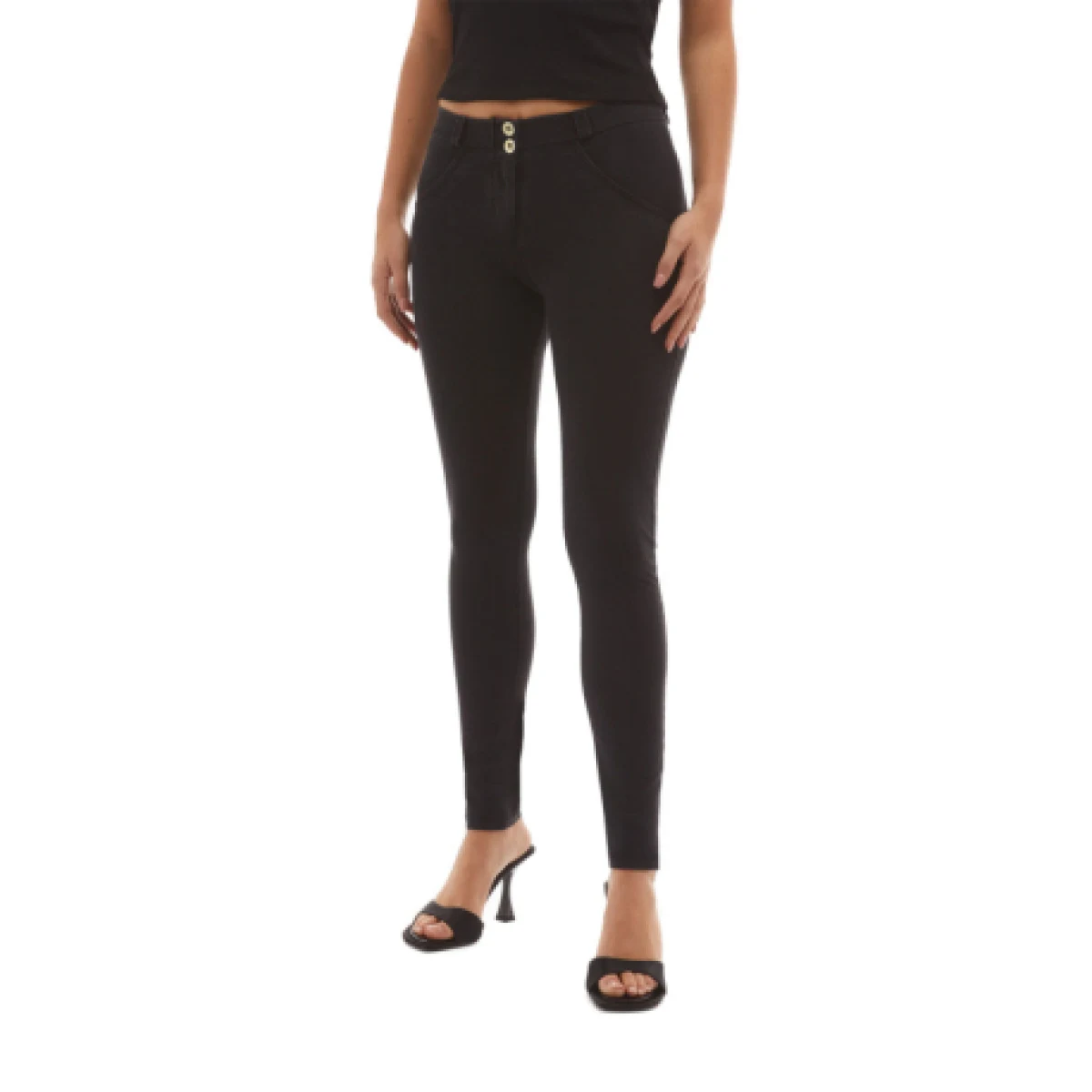 Dámske jeggings nohavice FREDDY WR.UP® skinny push up organic cotton jeggings-Black · záber 1