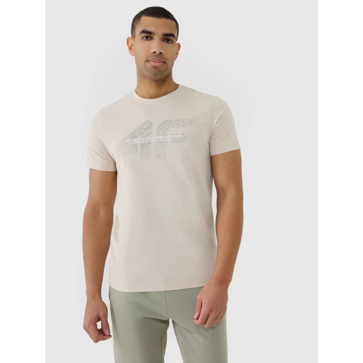 Pánske tričko s krátkym rukávom 4F TSHIRT M2004-12S-CREME · záber 2