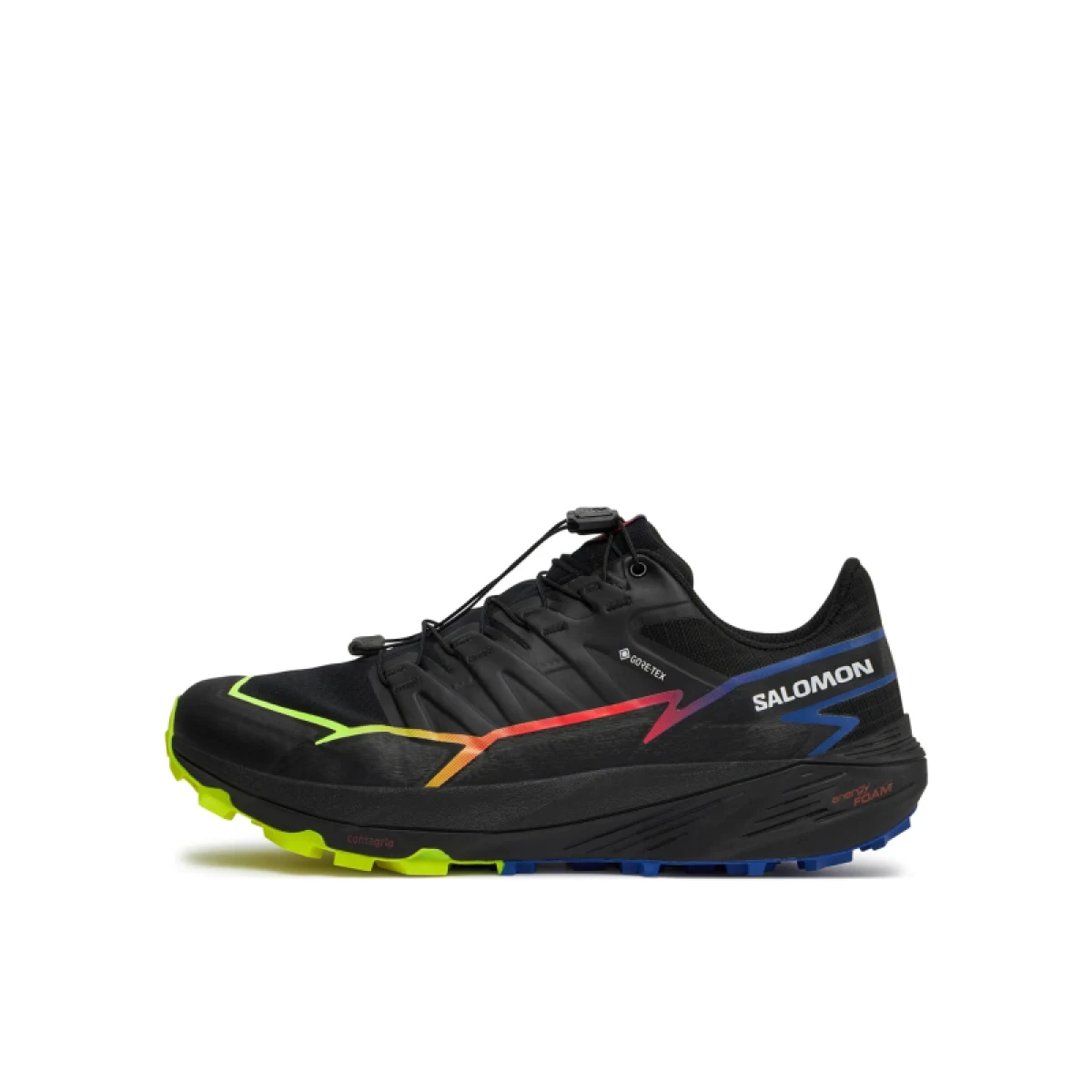 Pánska bežecká trailová obuv SALOMON ThunderCross GTX Blue Fire black surf the web safety yellow · záber 2