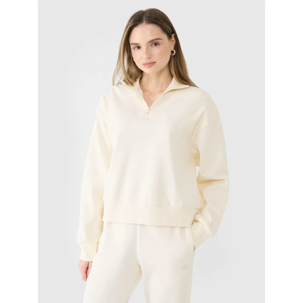 Dámska mikina so zipsom 4F SWEATSHIRT F1545-11S-OFF WHITE · záber 2