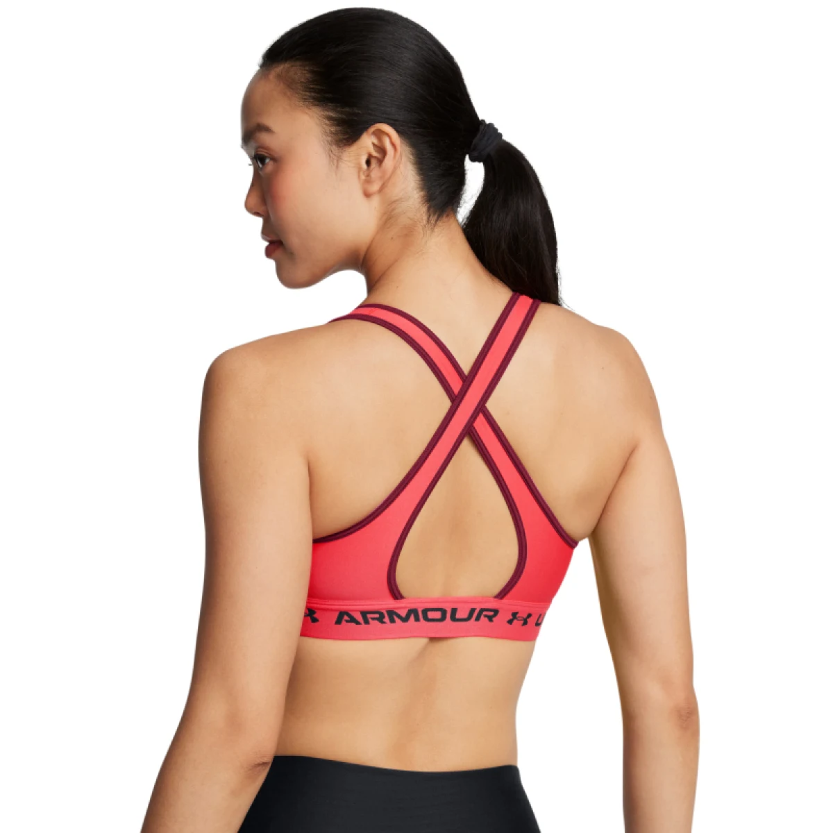 Dámska tréningová športová podprsenka UNDER ARMOUR Crossback Mid Bra-RED · záber 2