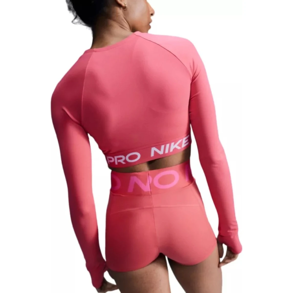 Dámske tréningové tričko s dlhým rukávom NIKE PRO DF 365 CROP LS-629 ASTER PINK WHITE · záber 2