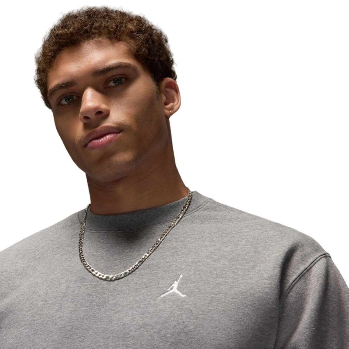 Pánska mikina NIKE M J BRKLN FLC CREW-091 CARBON HEATHER WHITE · záber 2