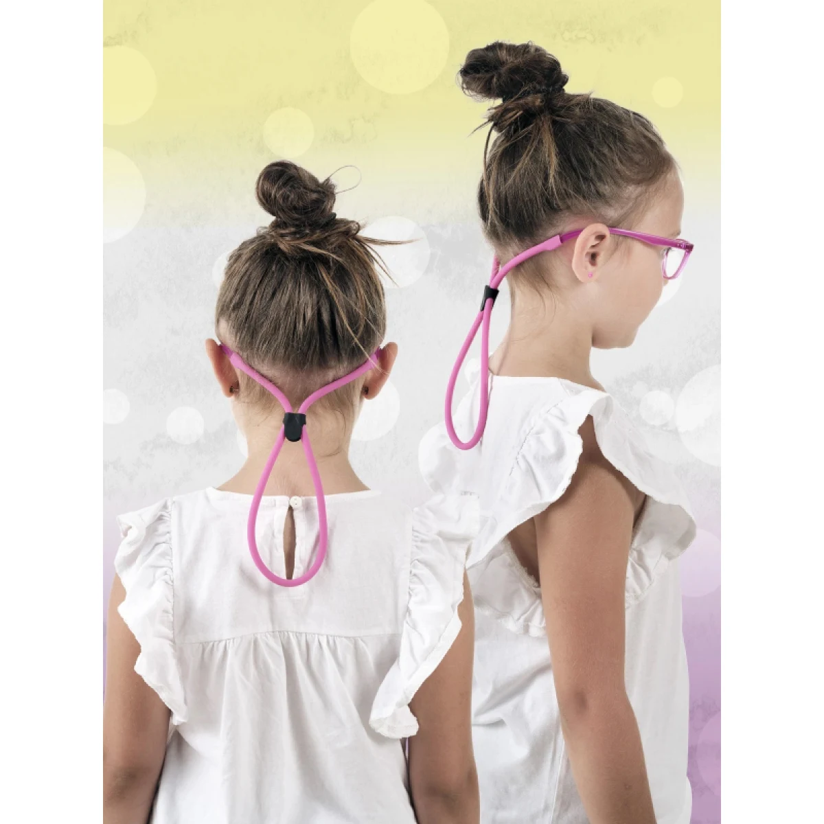 Šnúrka na okuliare CENTROSTYLE Silicon cord stopper zipp M - pink · záber 3