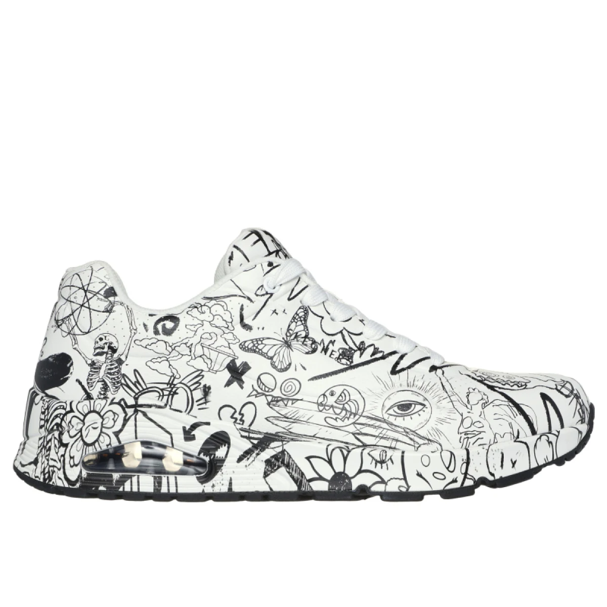 Dámska rekreačná obuv SKECHERS Uno Process Sketch W white black · záber 2