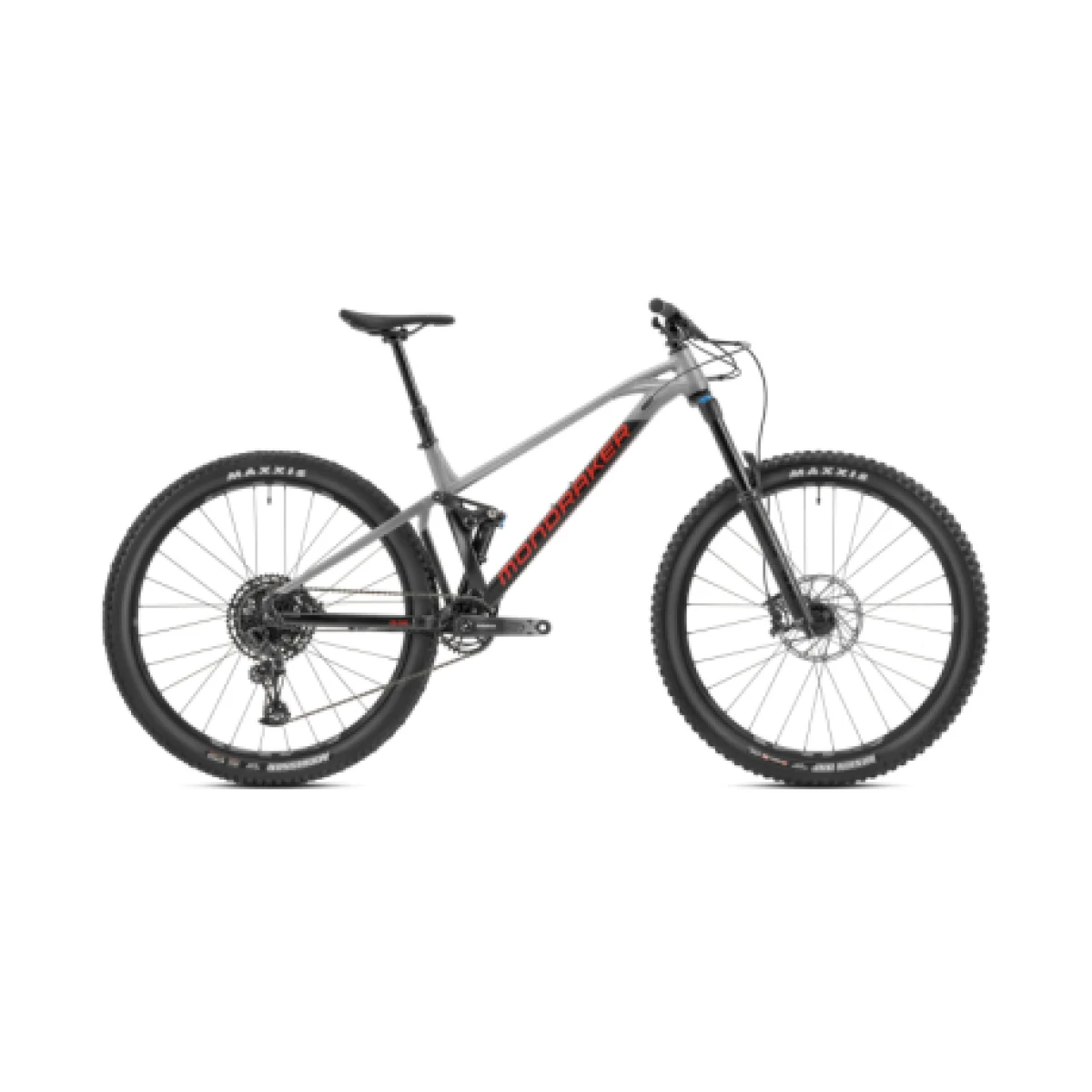 Horský bicykel MONDRAKER Foxy, black nimbus grey flame red · záber 1