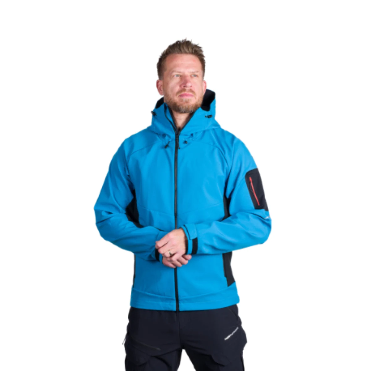 Pánska turistická softshellová bunda NORTHFINDER BRIO-271blackblue · záber 1