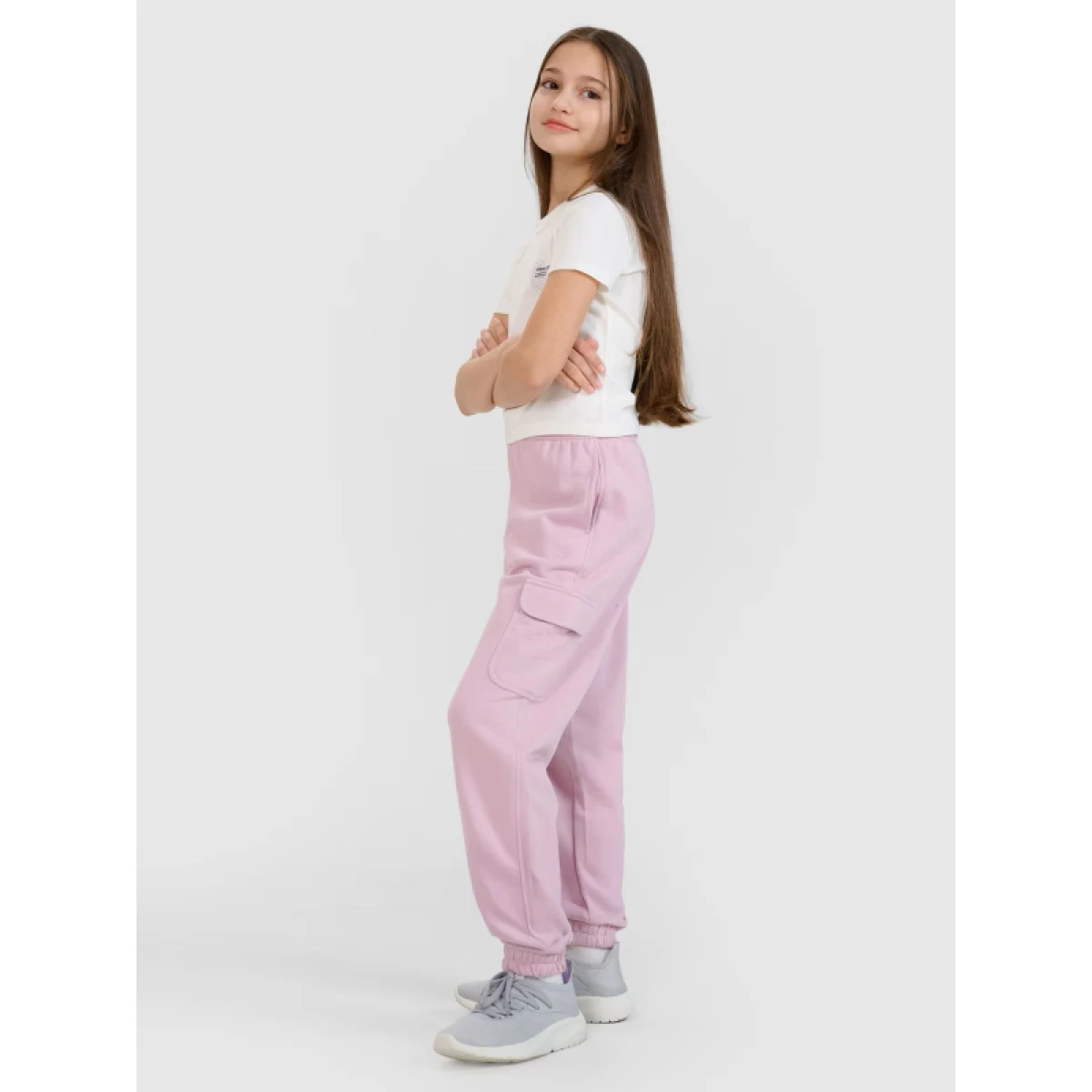 Dievčenské tepláky 4F JUNIOR TROUSERS CAS F1135-52S-LIGHT VIOLET · záber 4